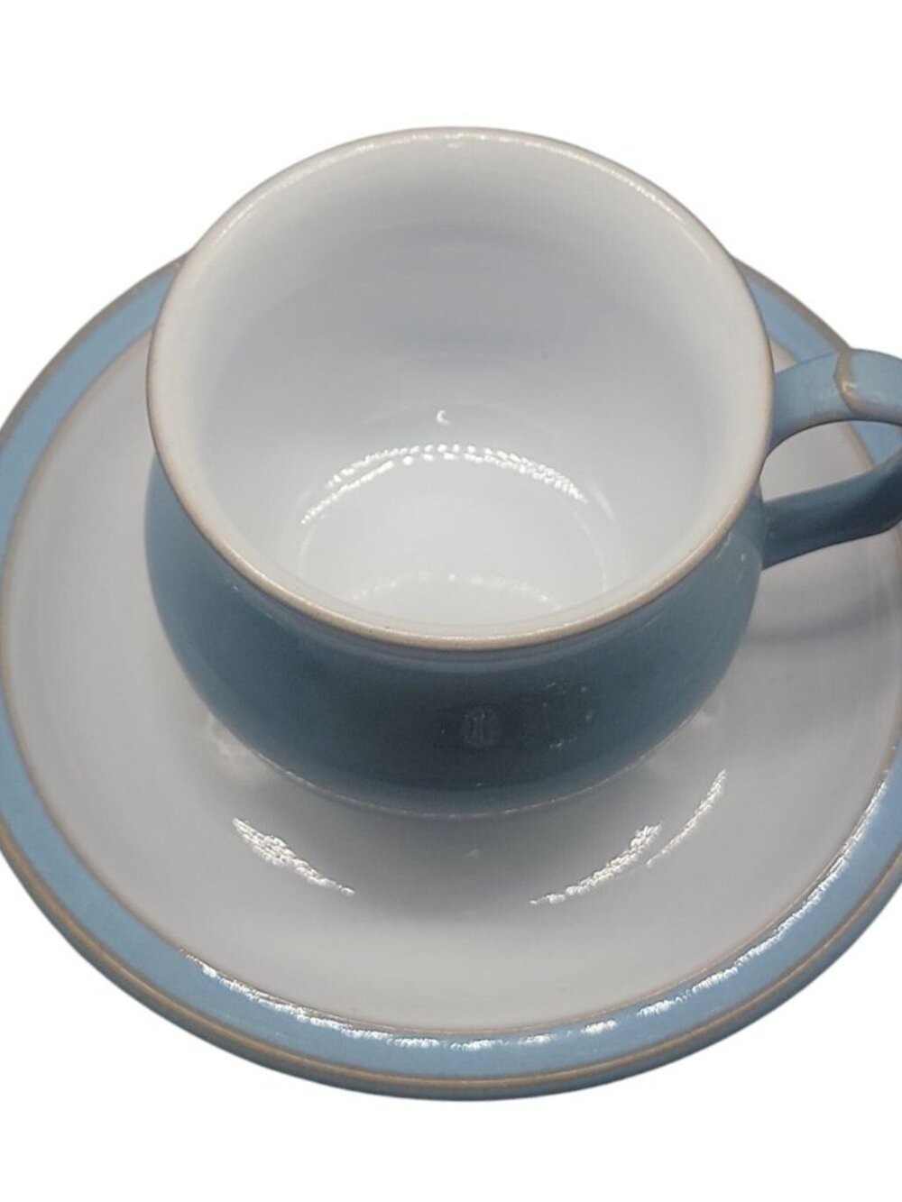 Denby Colonial Blue Teacup & Saucer Stoneware 1990s Discontinued Vintage England - Picture 12 of 15